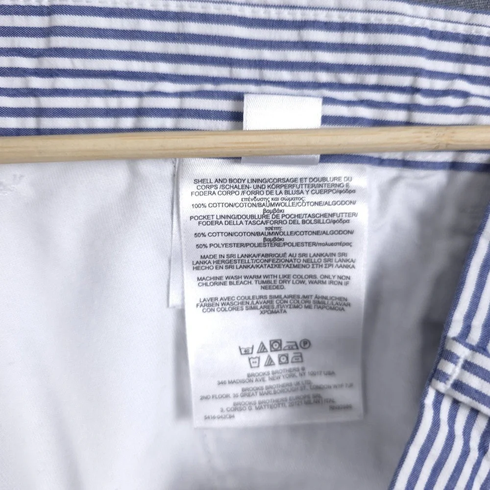 Brooks Brothers Seersucker Shorts Mens 34 (Fits 33x11) Blue White Striped Preppy